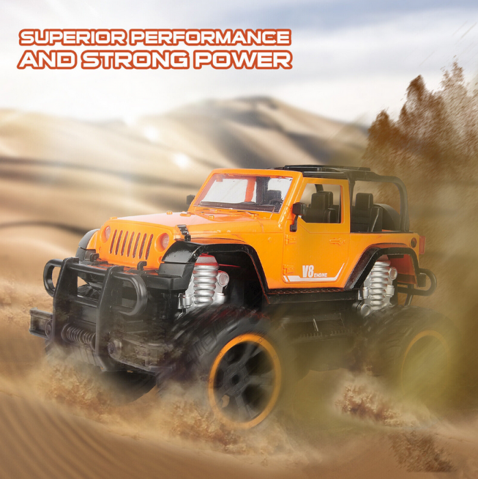 Masina Mega Truck OFF ROAD cu telecomanda, lumini LED, incarcare USB, acumulator inclus,  26x9x15 cm [7]