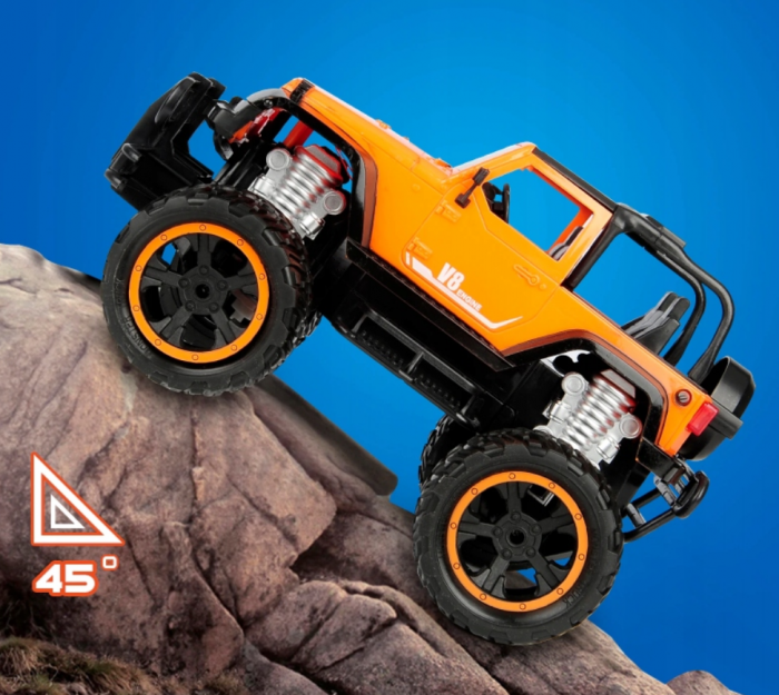 Masina Mega Truck OFF ROAD cu telecomanda, lumini LED, incarcare USB, acumulator inclus,  26x9x15 cm [3]