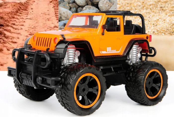 Masina Mega Truck OFF ROAD cu telecomanda, lumini LED, incarcare USB, acumulator inclus,  26x9x15 cm [2]