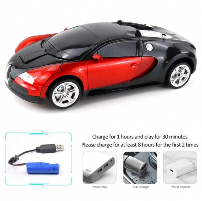 Masina Transformers cu telecomanda, Robocar 2in1, incarcare USB, acumulator inclus, 22x4.5x10 cm [8]