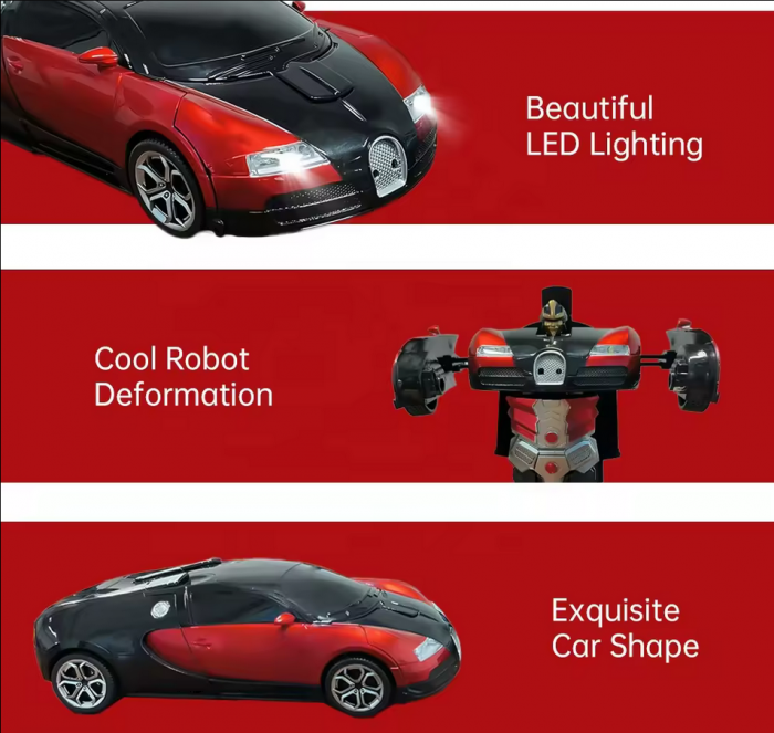 Masina Transformers cu telecomanda, Robocar 2in1, incarcare USB, acumulator inclus, 22x4.5x10 cm [4]