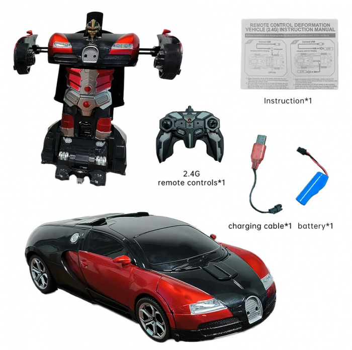 Masina Transformers cu telecomanda, Robocar 2in1, incarcare USB, acumulator inclus, 22x4.5x10 cm [10]