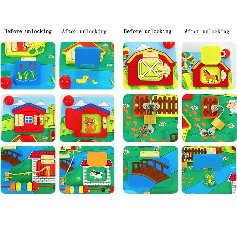 Placa cu incuietori , Farm animals Montessori [3]