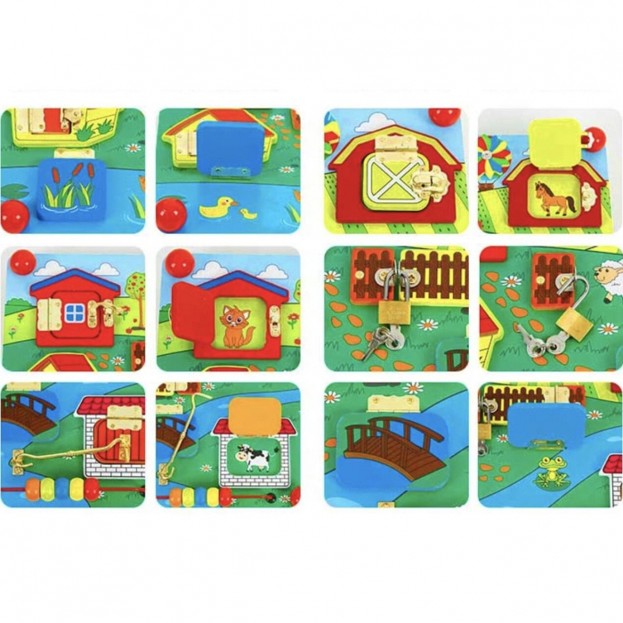 Placa cu incuietori , Farm animals Montessori [5]