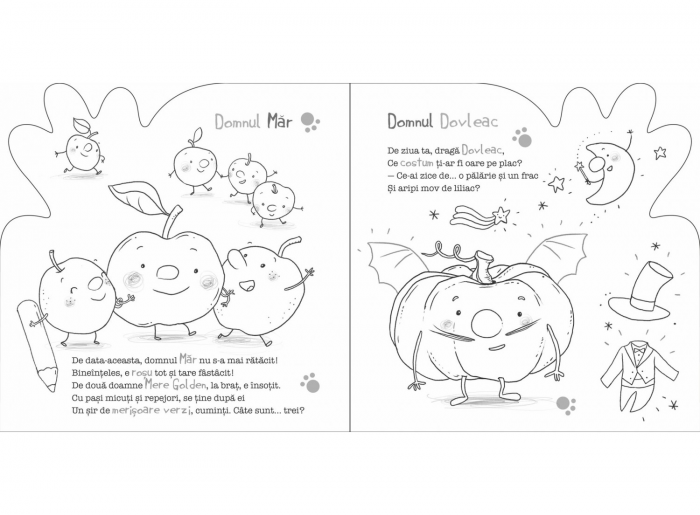 Portia de culoare: Fructe si legume - Carte de colorat cu rime [5]