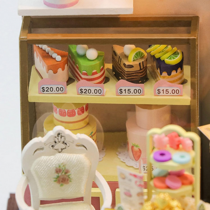 Puzzle 3D, Casa de papusi in miniatura DIY, Sweet Cake Station, 15.8x10x10cm [2]