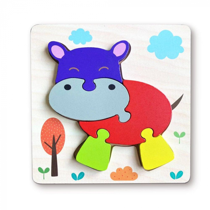 Puzzle din lemn 3D Montessori cu animale-pasari [4]