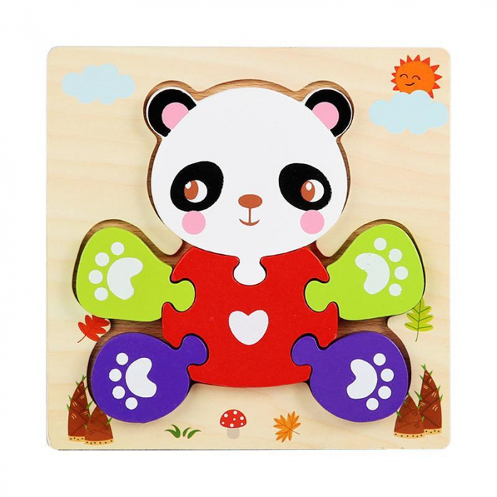 Puzzle din lemn 3D Montessori cu animale-pasari [8]