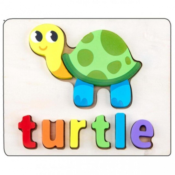 Puzzle din lemn 3D Montessori cu animale,vehicule si litere [5]