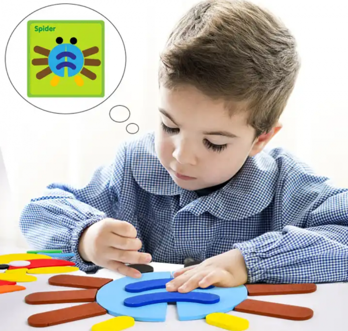 Puzzle de tip tangram, Montessori, 69 piese [4]