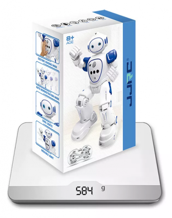Robot Inteligent cu telecomanda, incarcare USB, acumulator inclus, 26.5x8x16 cm,  Alb Albastru, + 8 Ani [7]