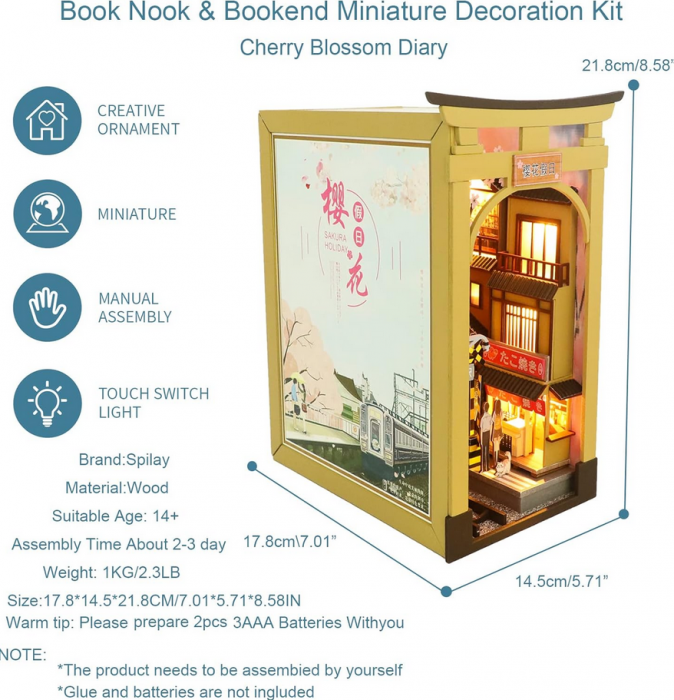 Casa in miniatura 3D, Sakura holiday DIY, 17.8x20x14.3cm [2]