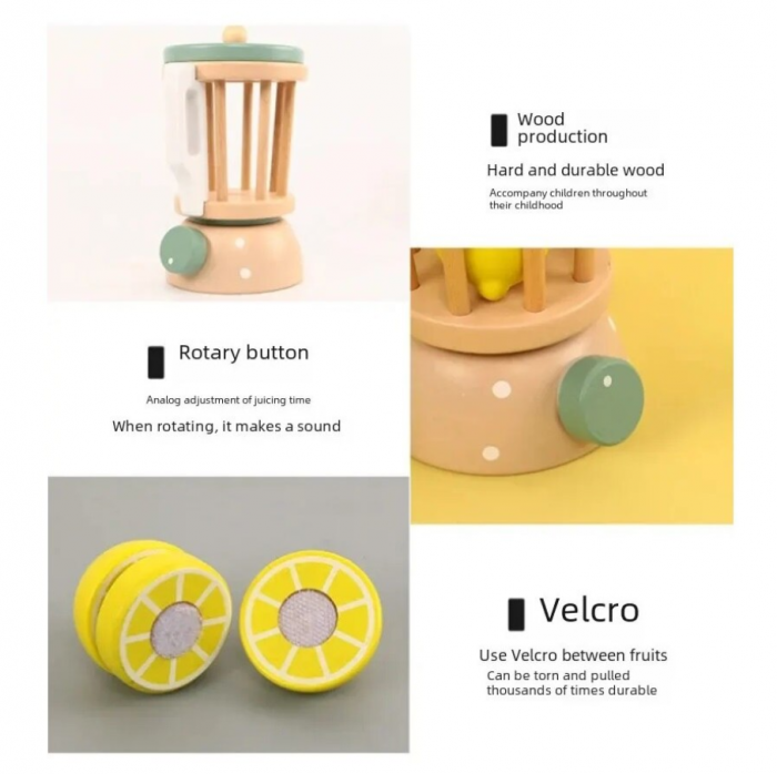 Set blender din lemn cu fructe, Kabi, +3ani [5]