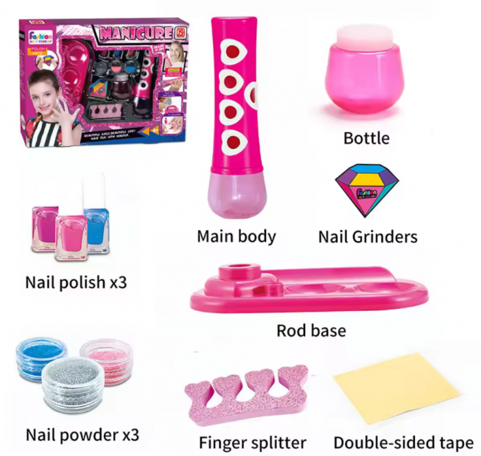 Set de manichiura/pedichiura pentru copii si accesorii, +5 ani, 37 x 27 x 6 cm [2]