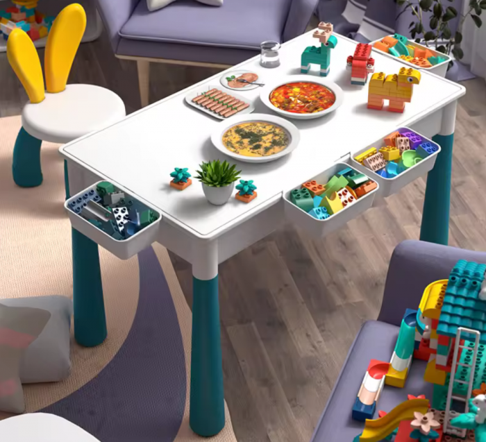 Set masa 5 in 1 si scaun cu lego tip duplo, 426 pcs, 80x37.5x32cm [7]