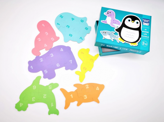 Set Puzzle  din carton cu 6 Animale marine [2]