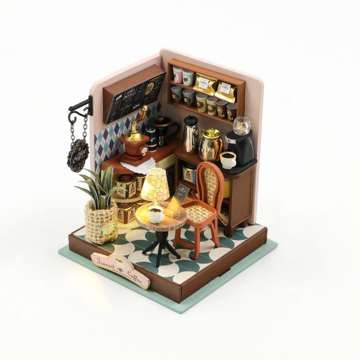 Casa in miniatura 3D, Transit Coffe, DIY, 8.5 x7.5x7.5 cm [2]