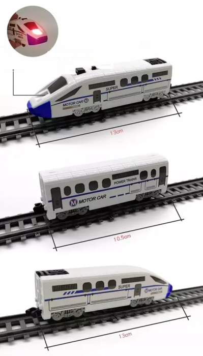 Trenulet electric 86 piese, sine, vagoane de pasageri si alte accesorii incluse, efecte luminoase, 170x98,5x11cm [9]