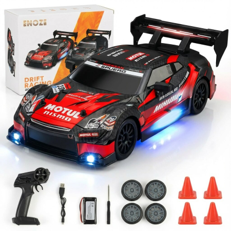 Masina Drift 4×4, lumini LED, 2 seturi de Anvelope,  pentru Copii si Adulti, acumulator inclus, 19x8.5x6 cm [5]