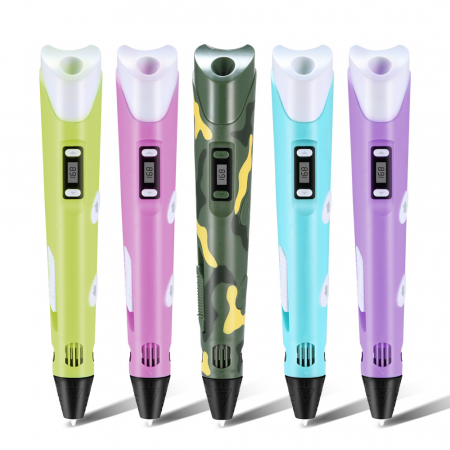 JUCARII - Creion Inteligent de Imprimare 3D-pen, Desen Tridimensional, multicolor, 21.5 cm x16.5 cm x 6 cm