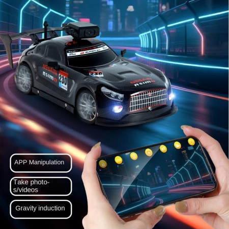 Masina cu telecomanda si APP telefon, camera HD, lumini, pulverizare fum, acumulator inclus, 28x12x10 cm [3]