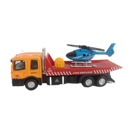 Masini/Trenuri/Circuite - Camion cu platforma pentru tractat si elicopter