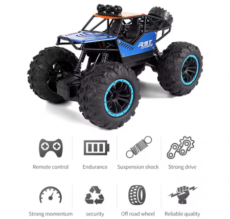 Masina Monster Truck OFF ROAD cu telecomanda, lumini LED, incarcare USB, acumulator inclus  20.5x14x12.5cm [4]