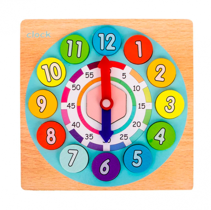 Joc din lemn 2 în 1 ceas și calcule matematice TWO IN ONE DIGITAL CLOCK [1]
