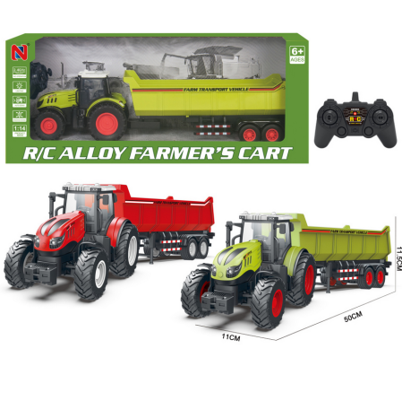 Tractor cu Remorcă si Telecomanda, Tractor cu Lumini, jucarie Interactiva pentru Micii Fermieri 1:14, 3ani+ [0]