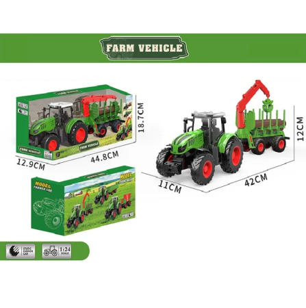 JUCARII - Tractor Forestier cu Remorca si Macara Graifer 42 cm, 3ani+