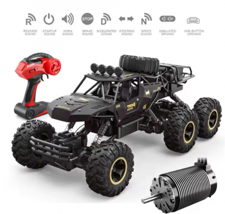 Masini/Trenuri/Circuite - Masina cu telecomanda Off-Road 6 roti, BIG 46 cm, incarcare USB, acumulator, 46x22x20cm