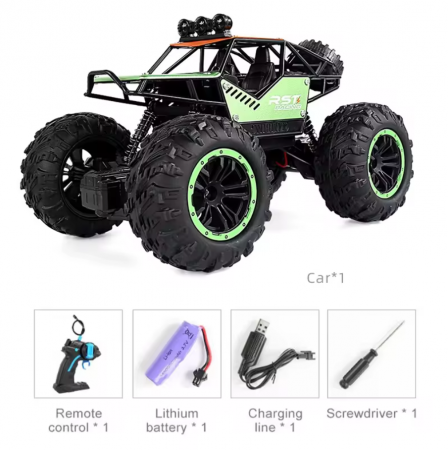 Masini/Trenuri/Circuite - Masina Monster Truck OFF ROAD cu telecomanda, lumini LED, incarcare USB, acumulator inclus  20.5x14x12.5cm