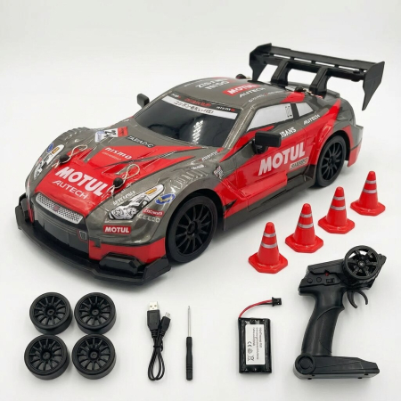 Masina Drift 4×4, lumini LED, 2 seturi de Anvelope,  pentru Copii si Adulti, acumulator inclus, 19x8.5x6 cm [1]