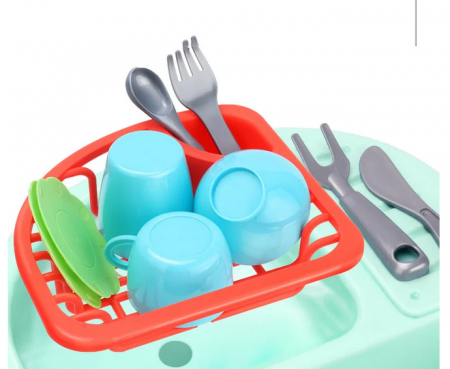 Chiuveta de jucarie cu pompa de apa + accesorii, 40x26x33 cm [7]