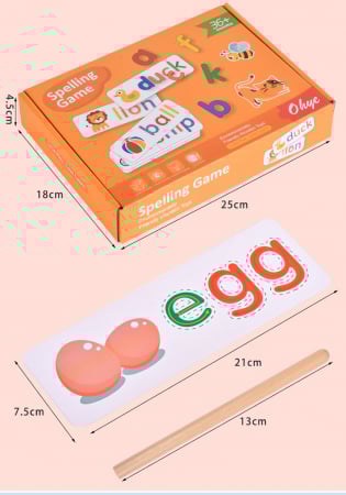 Alfabet Ortografie Puzzle Montessori, 21 x 25 x 4 cm [5]