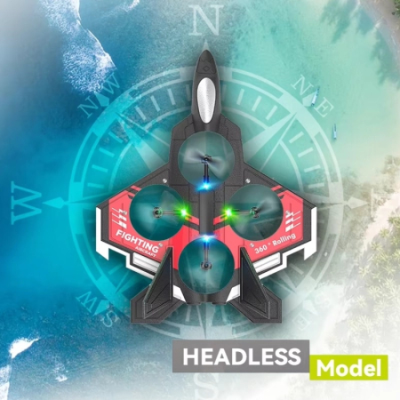Avion cu telecomanda Combat Aircraft 360°, Giroscop, Rezistent la impact, Lumini LED, 28x22cm [9]