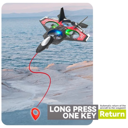 Avion cu telecomanda Combat Aircraft 360°, Giroscop, Rezistent la impact, Lumini LED, 28x22cm [10]