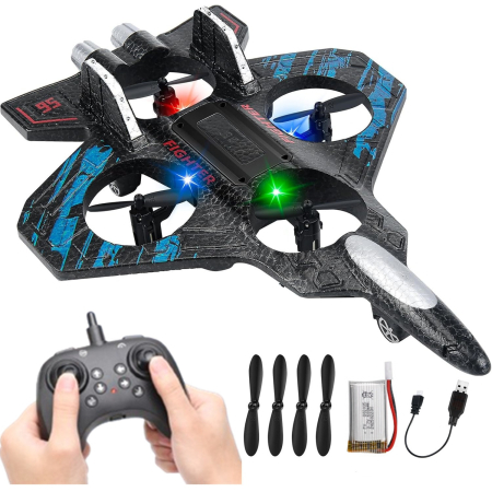 Masini/Trenuri/Avioane - Avion cu telecomanda Combat Aircraft 360°, Giroscop, Rezistent la impact, Lumini LED, 28x22cm