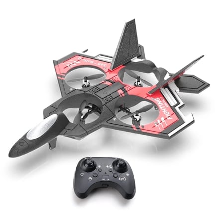JUCARII - Avion cu telecomanda Combat Aircraft 360°, Giroscop, Rezistent la impact, Lumini LED, 28x22cm