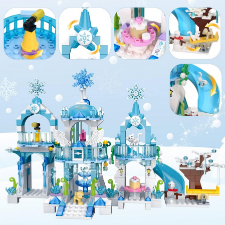 Blocuri de constructie educationale, Castel Printese Albastru COGO Friends, 477 Piese,+6ani [2]