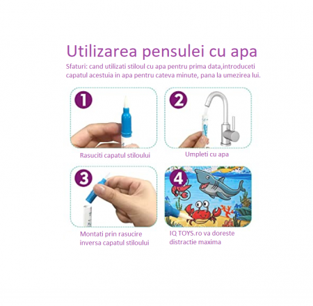 Carte de colorat cu apa, reutilizabila, stilou magic. 7 Modele [1]