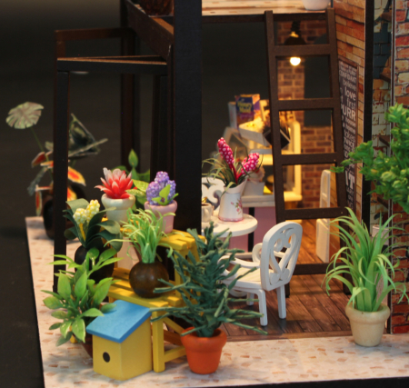 Casa in miniatura 3D, Coffee house, DIY, 18x20x19.7cm [4]