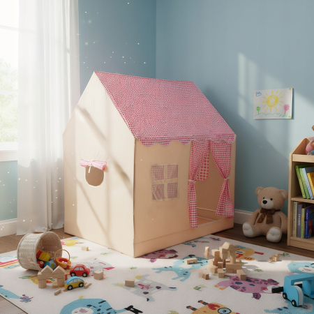 Cort de Joaca pentru Copii, Casuta Textila Pliabila, Interior/Exterior, 120x105x128cm [3]