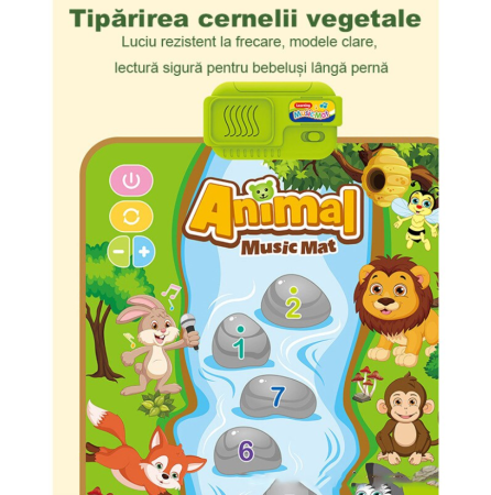 Covoras muzical interactiv copii,  melodii si sunete, taste numeric, 80x50cm [4]