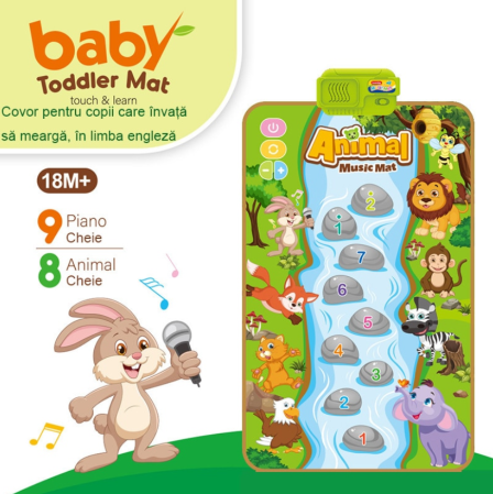 Covoras muzical interactiv copii,  melodii si sunete, taste numeric, 80x50cm [1]