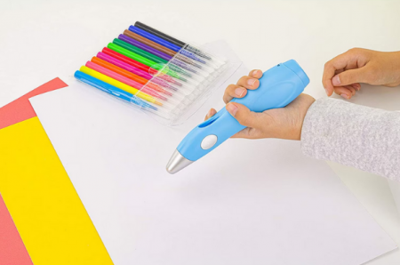 Creion Inteligent AirBrush Aerograf Copii Hobby&Fun Air Pro Accesorii incluse, Albastru [5]