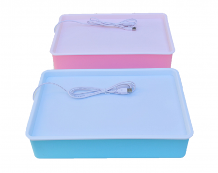 Cutie senzoriala luminoasa pentru desenat in nisip, pentru adulti si copii, lumini LED alimentate cu USB, 39x26.5x8 cm [2]