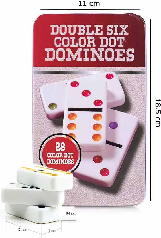 Montessori - Domino cu 6 culori duble , 28 de placi de domino pentru copii