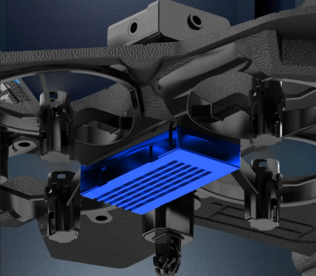 Avion-Drona cu telecomanda, senzor obstacole, lumini LED, 4 motoare cu electrice, incarcare USB, acumulator inclus, 24.5x18x4.5 cm [6]