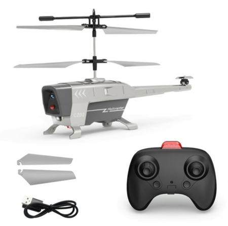 Masini/Trenuri/Circuite - Elicopter cu telecomandă Black Ant, senzori pentru obstacole, incarcare USB, acumulator inclus, 27x13x4 cm